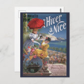 Carte Postale Belle Epoque Nice Voyage hiver Poster (Devant / Derrière)