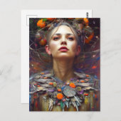 Carte Postale Belle et colorée AI Généré femme (Devant / Derrière)