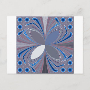 Carte Postale Belle étonnante Papillon bleu doux couleurs Art