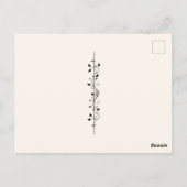 Carte Postale Belle Fée Ailes Bleues Vrilles et Feuilles (Dos)