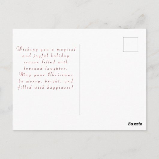 Carte Postale Belle Fée dans la forêt Joyeux Noël (Dos)