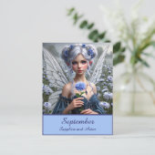Carte Postale Belle fée de septembre en Asters (Debout devant)