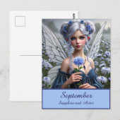 Carte Postale Belle fée de septembre en Asters (Devant / Derrière)