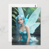 Carte Postale Belle Fée d'eau Bleue (Devant / Derrière)
