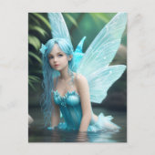 Carte Postale Belle Fée d'eau Bleue (Devant)