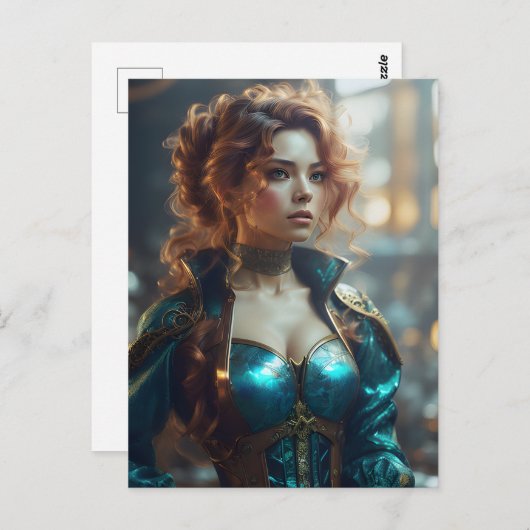 Carte Postale Belle Femme (Devant / Derrière)