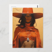 Carte Postale Belle femme à Orange (Devant / Derrière)