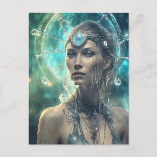 Carte Postale Belle femme Alien spatiale Scifi (Devant)