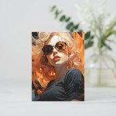 Carte Postale Belle femme blonde (Debout devant)