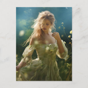 Carte Postale Belle femme blonde dans une prairie