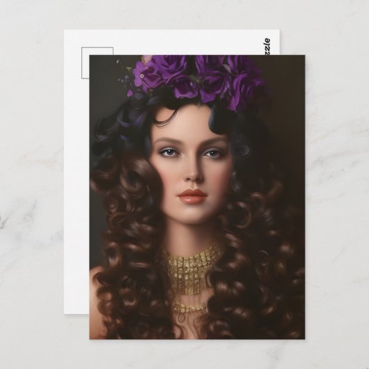 Carte Postale Belle Femme Courbe Haired (Devant / Derrière)