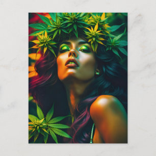 Carte Postale Belle femme de mauvaise herbe