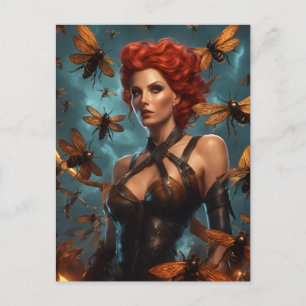 Carte Postale Belle Femme Déesse Abeille