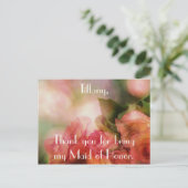 Carte Postale Belle femme d'honneur Rose Merci (Debout devant)