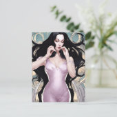 Carte Postale Belle Femme En Rose (Debout devant)