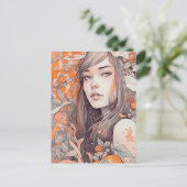Carte Postale Belle Femme et Oranges (Debout devant)
