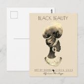 CARTE POSTALE BELLE FEMME NOIRE (Devant / Derrière)