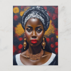 Carte Postale Belle femme noire africaine peint
