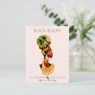 CARTE POSTALE BELLE FEMME NOIRE AFRICAINE REINE OR NECKLACE