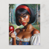 Carte Postale Belle Femme Noire Avec Art Apple (Devant)