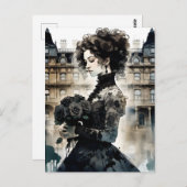 Carte Postale Belle femme victorienne (Devant / Derrière)