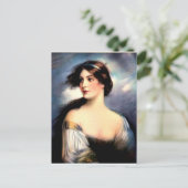 Carte Postale belle femme victorienne soufflée par le vent (Debout devant)