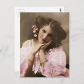 Carte Postale Belle femme vintage (Devant / Derrière)