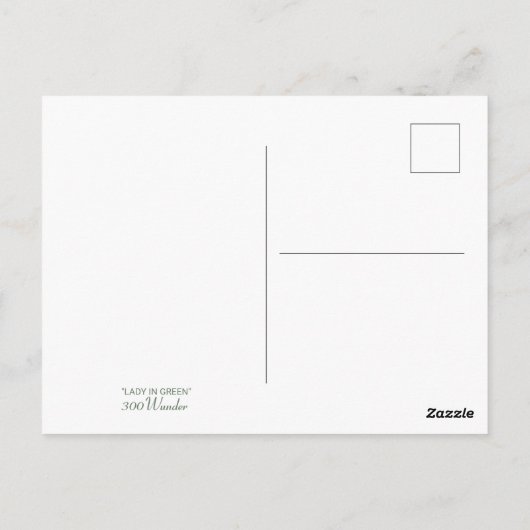 Carte Postale Belle femme visage avec papillon et fleurs (Dos)