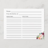 Carte Postale Belle Fête des mariées Floral Gold Frame Recette (Dos)