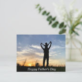 Carte Postale Belle Fête des pères Bleue Bleu Bleu Noir Coucher  (Debout devant)