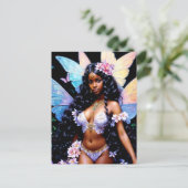 Carte Postale Belle Fille Fée Noire (Debout devant)