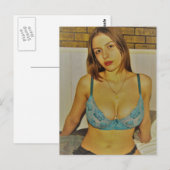 Carte Postale Belle fille photo Vintage (Devant / Derrière)