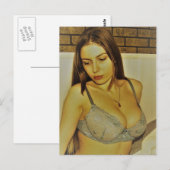 Carte Postale Belle fille photo Vintage (Devant / Derrière)