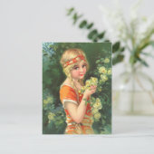 Carte Postale Belle fille Rose (Debout devant)