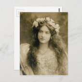 Carte Postale Belle fille Vintage (Devant / Derrière)