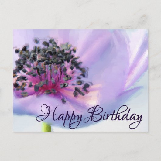 Carte Postale Belle Fleur d'Anniversaire Gros plan Pastel (Devant)