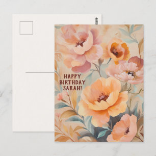 Carte Postale Belle Fleurs Fleurs sauvages douces CUSTOM ANNIVER