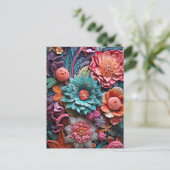 Carte Postale Belle Florale Victorienne Élégante Jolie Fleurs (Debout devant)