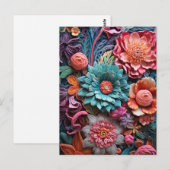 Carte Postale Belle Florale Victorienne Élégante Jolie Fleurs (Devant / Derrière)