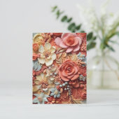 Carte Postale Belle Florale Victorienne Élégante Jolie Fleurs (Debout devant)