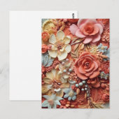 Carte Postale Belle Florale Victorienne Élégante Jolie Fleurs (Devant / Derrière)