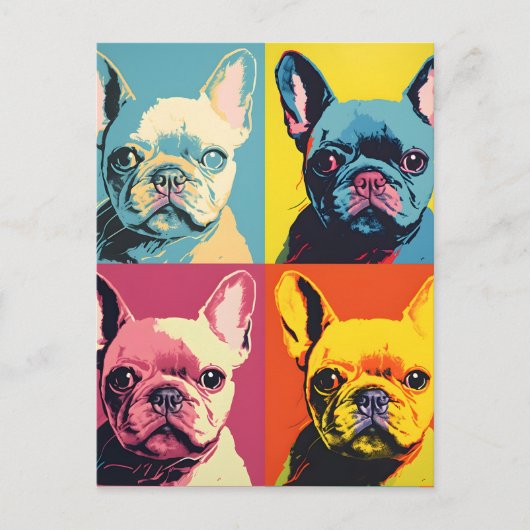 Carte Postale Belle French Bulldog Modern Pop Art (Devant)