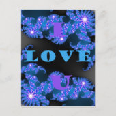 Carte Postale Belle Galactique Blue Love Texte Motif Design, (Devant)