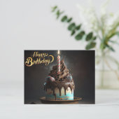 Carte Postale Belle Gâteau Joyeux Anniversaire Cadeaux Amour (Debout devant)