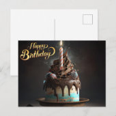 Carte Postale Belle Gâteau Joyeux Anniversaire Cadeaux Amour (Devant / Derrière)