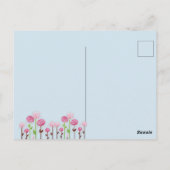 Carte Postale Belle girafe avec couronne de fleurs dans le jardi (Dos)