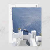 Carte Postale Belle Grèce Santorin Mer Bleue Maison Blanche (Devant / Derrière)