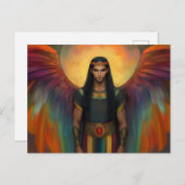 Carte Postale Belle Guide Spirituelle Céleste Ailes d'Arc-en-Cie (Devant / Derrière)