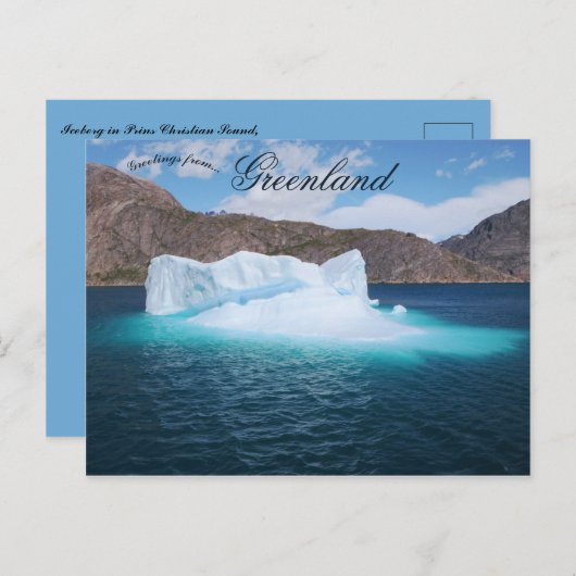 Carte Postale Belle Iceberg Aappilattoq Greenlanad (Devant / Derrière)