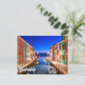 Carte Postale Belle Île De Burano, Italie (Debout devant)